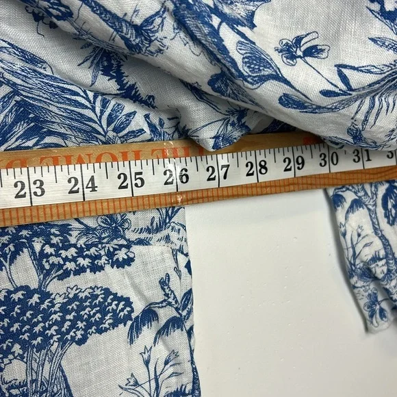 Joie Tunic Top Blouse Size 2X 100% Linen Long 3/4 Sleeve Novelty Print Natural - Picture 7 of 10